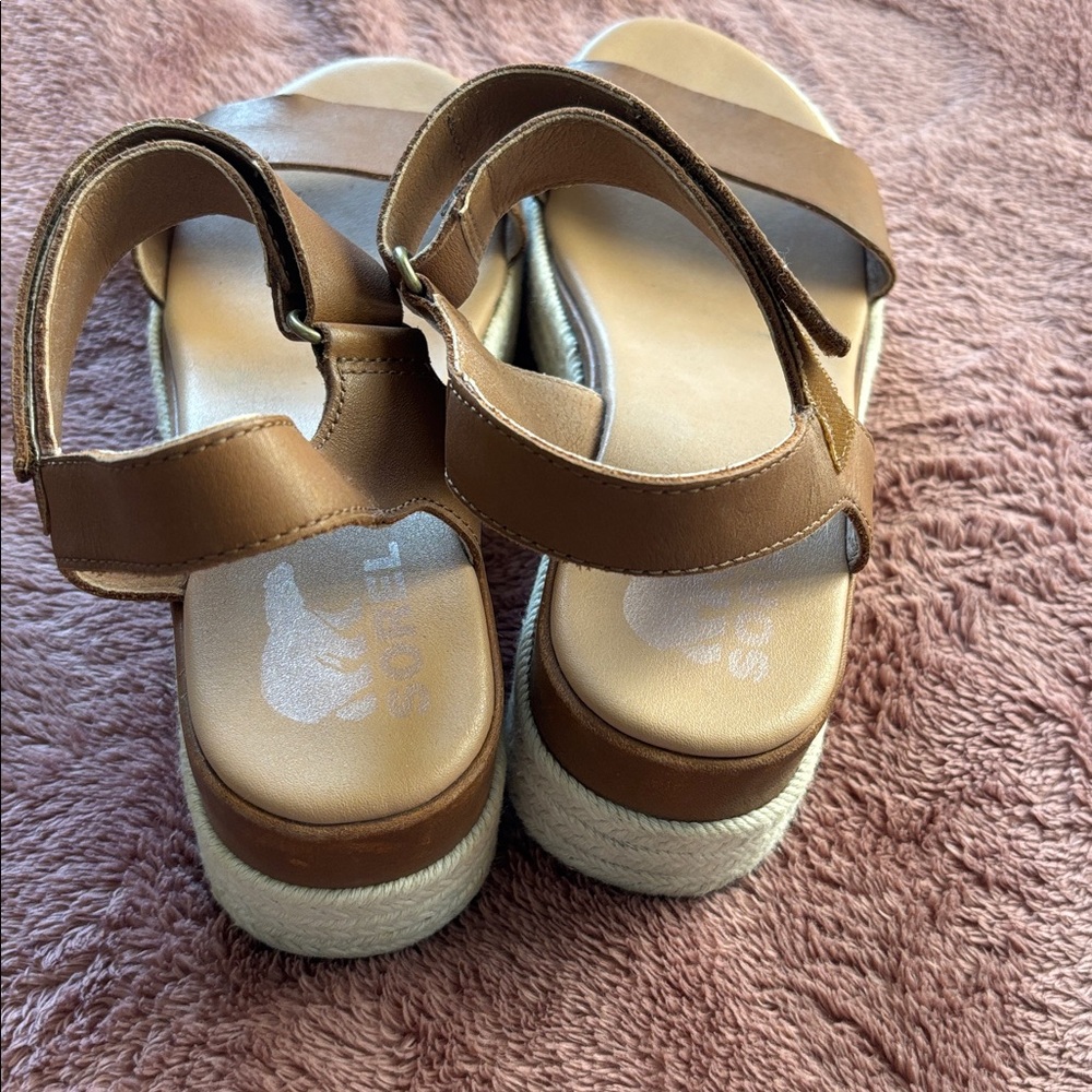 Sorel Tan Espadrille Platform Sandals - Picture 3 of 12